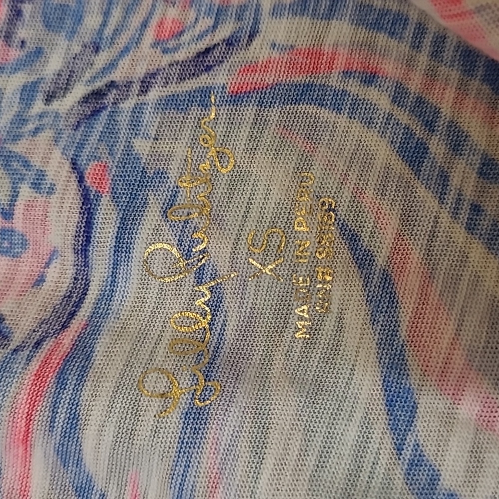 Lilly Pulitzer Pink and Blue Swirl Top used good condition zise XS - Picture 2 of 7
